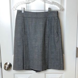 Brooks Brothers Wool Glen Plaid Kick Pleat Skirt
